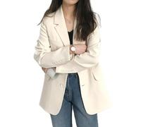 Blazer décontracté à manches longues pour femme avec revers classique pour les trajets quotidiens (2XL, blanc)
