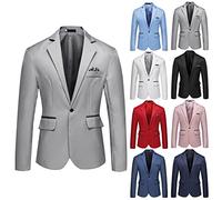 Blazer décontracté à un bouton pour homme, coupe ajustée, veste de smoking pour homme, coupe régulière, veste de dîner avec revers cranté, vestes de mariage formelles, manteaux de travail intelligents