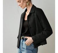 Blazer décontracté élégant pour femmes, style rétro classique, avec design de pièces de monnaie vintage, fausses poches et boutons. Veste simple pour le trajet domicile-travail L,M,S,XLUnicoloreTissu