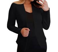 Blazer décontracté extensible à manches longues pour femme pour le travail, le bureau, Noir , S