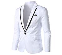 Blazer décontracté pour homme - Veste de costume pour homme de couleur unie à un bouton, manteau léger et formel, vêtement d'extérieur tendance, coupe ajustée, manteau de sport, veste de costume