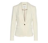 Blazer écru uni avec une coupe droite à col v et un bouton de fermeture XL