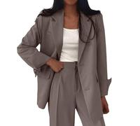 Blazer élégant à manches longues pour femme - Grandes tailles - Coupe droite - Blazer classique - Couleur unie - Blazer formel - Tempérament - Veste de bureau - Veste d'affaires - Veste mi-saison