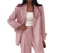 Blazer élégant à manches longues pour femme - Grandes tailles - Coupe droite - Blazer classique - Couleur unie - Blazer formel - Tempérament - Veste de bureau - Veste d'affaires - Veste mi-saison