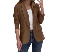 Blazer élégant pour Femme Manches 3/4 Veste à d’Affaires Look décontracté Costumes pour Bureau Costume Ouvert sur Le Devant Slim Fit Couleur Unie avec Poches Mode Chic Travail