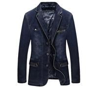 Blazer en denim quatre saisons pour homme - Grande taille - En coton - Style décontracté, bleu, XXXXL