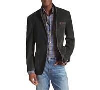 Blazer en jean pour homme avec revers cranté simple boutonnage coupe | Poches plaquées, tissu en coton, vêtements d'extérieur décontractés pour toutes les saisons