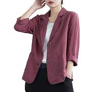 Blazer en Lin Femme : Blazer D'été Femme Léger Manches Longues Blazer Femme Casual Open Front Cardigan Blazer Manches Longues Blazer Cardigan Décontracté Travail Blazer Bureau Blazer Veste de Costume