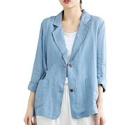 Blazer en Lin Femme : Blazer D'été Femme Léger Manches Longues Blazer Femme Casual Open Front Cardigan Blazer Manches Longues Blazer Cardigan Décontracté Travail Blazer Bureau Blazer Veste de Costume