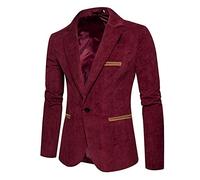 Blazer en velours côtelé pour homme - Blazer décontracté pour homme - Blazer à un bouton - Blazers de sport à manches longues - Vestes élégantes pour le dîner, le bal de fin d'année, les smokings à