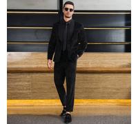 Blazer et pantalon à simple boutonnage décoré de strass de luxe pour hommes, convient pour les déplacements quotidiens, les affaires, les fêtes et les banquets. Cet ensemble de costume est un élément 