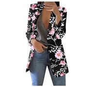 Blazer Femme Chic et Élégant Fleurie Cintré sans Bouton Costume Pas Cher Marque Bureau Affaires Blazer Slim Fit Cintré Printemps Haut De Travail Blouson Jacket Femme Rose XL