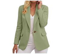 Blazer Femme Chic et Elegant Veste Blazer Couleur Unie Bouton Manches Longues ouvert sur le devant Veste à manches réglables poches à boutons Classique Bureau Tailleur Revers Manteau bureau et travail