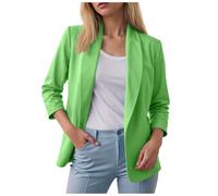 Blazer Femme Chic et Elegant Veste Blazer Couleur Unie Bouton Manches Longues ouvert sur le devant Veste à manches réglables poches à boutons Classique Bureau Tailleur Revers Manteau bureau et travail