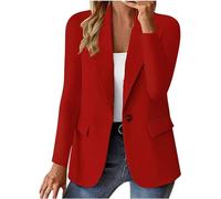 Blazer Femme Chic et Elegant Veste Blazer mi Saison Couleur Unie Bouton Grandes Tailles Manches Longues Classique Bureau Travail Soirées Décontractées Tailleur Femme Slim Fit Manteau Automne Hiver