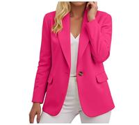 Blazer Femme Chic et Elegant Veste Blazer Revers Couleur Unie Bouton Grande Taille Manches Longues Classique Bureau Travail Décontractées Tailleur Femme Slim Fit Veste Manteau Costumes pour Bureau