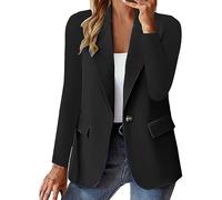 Blazer Femme Chic et Elegant Veste Blazer Revers Couleur Unie Bouton Grandes Tailles Manches Longues Classique Bureau Travail Soirées Décontractées Tailleur Femme Slim Fit Veste Manteau