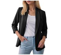 Blazer Femme Chic et Elegant Veste Manches Longues Boutons col à Revers Classique Travail Blazers Décontracté Couleur Unie Tailleur Hauts Slim Fit Grande Taille Affaires Manteau Bureau et Le Travail