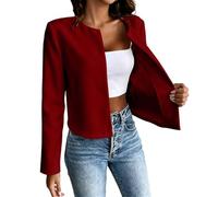 Blazer Femme Chic et Elegant Veste Tailleur Ouverte Col Rond avec Doublure