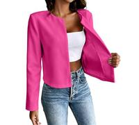 Blazer Femme Chic et Elegant Veste Tailleur Ouverte Col Rond avec Doublure