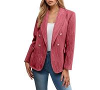 Blazer Femme Grande Taille - Vestes De Costume Élégantes pour Femmes À Porter Au Quotidien Polyvalentes Adaptées Aux Tenues d'automne Se Marient Parfaitement avec des Jeans Et des Pantalons (Red XL)