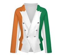 Blazer Femme Manches Longues Veste De Tailleur Élégante Et Décontractée Idéale pour Le Travail Ou Le Bureau Imprimé Drapeau De La Côte D'Ivoire Disponible Jusqu'À La Taille 5XL