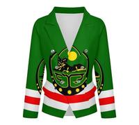 Blazer Femme Ouvert sur Le Devant Cardigan Manches Longues Veste Blazer Business Et Décontractée avec Boutons Imprimé Drapeau National De La République Tchétchène Tailleur Femme Jusqu'À La Taille 3XL