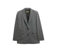 Superdry Pinstripe Boyfriend Blazer Gris L Femme