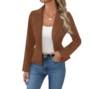 Blazer Femme Veste Blazer Tailleur Veste Costume de Travail Femme Chic Et Elegant Grande Taille Ladies Blazers Boutonné Styled Trendyol Femmes Blazers Ajuste Cintree Femm Élégant Décontractée Marrón L