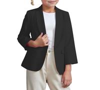 Blazer Fille Blazers à Manches Longues pour Filles Col ChâLe Veste De Costume Formelle avec Poche IntéRieure Automne Printemps Elegant Manteau Enfant Veste de Costume de Couleur Unie 3-14 Ans