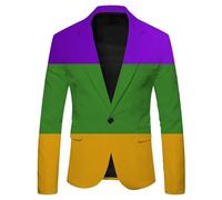 Blazer Homme à Motif Losange Carnaval, Veste Costume Homme Un Bouton Style Festif Classique, Veste Habillé Col Revers Grande Taille, Blazers Chic et Elegant Slim pour Célébrations et Partys Festifs