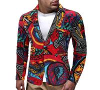 Blazer Homme Casual Tendance Impression Manches Longues Costume Homme Gentleman Vintage All-Match Costume Homme Party Banquet Business Suit Veste Hommes X-08 XL