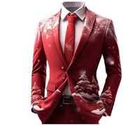 Blazer Homme de Noel Veste Costume Homme à Motif Imprimé Noël Blazers de Mariage Cérémonie Veste Blazer Chic et Elegant Costume de Noel Décontracté Costumes et Vestes Grande Taille Cardigan Hiver
