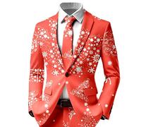 Blazer Homme de Noel Veste Costume Homme à Motif Imprimé Noël Blazers de Mariage Cérémonie Veste Blazer Chic et Elegant Costume de Noel Décontracté Costumes et Vestes Grande Taille Cardigan Hiver