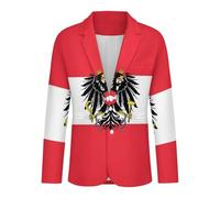 Blazer Homme Imprimé Drapeau Autrichien Coupe Slim Style Sport Décontracté Idéal pour Le Quotidien Les Bals Et Les Soirées Veste De Costume Légère À 2 Boutons Blazer pour Homme Taille L
