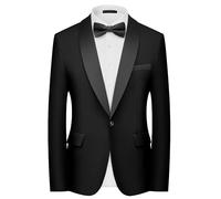 Blazer Homme Slim Fit Smoking Revers Châle 1 Bouton Mariage Cérémonie Chic | Veste de costume smoking élégante pour homme, idéale pour mariage, dîner formel, soirée, bal de promo, gala et fête chic