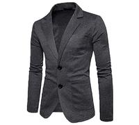 Blazer Homme Uni Décontracté Boutonnage Grande Taille Veste Manteau Gris foncé M