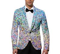 Blazer Homme Veste Costume Homme Veste Tweed Bleu De Chine Steampunk Col Mao Queue Pie Fluo Noir Deguisement Disco Paillette Paillettes Argent Gentleman Soiree Blazers XL Rouge Tenue Africaine Croisé