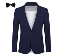 Blazer Homme Veste de Costume avec Cravate Slim Fit Un Bouton d'affaire Blazer Veston Elégant Formel pour Mariage Business Dîner