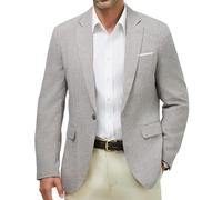 Blazer Homme Veste De Costume Coupe Regular 1 Bouton pour Mariage Bureau Cérémonie et Soirée Gris Clair XL