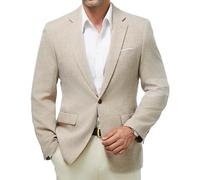 Blazer Homme Veste De Costume Coupe Regular 1 Bouton pour Mariage Bureau Cérémonie et Soirée Marron Clair L