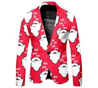 Blazer Homme - Veste de Costume élégante pour Homme à Manches Longues inspirée par l' Festif de Noël