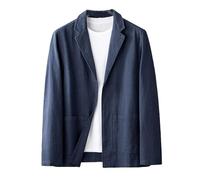 Blazer Homme,Veste De Costume Légère en Lin pour Homme, Respirante, Confortable, pour Le Sport, pour L'Été, pour Les Affaires, Les Mariages, Le Travail, Ample, Simple, Couleur Unie, avec Poches,