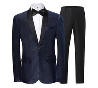 Blazer Hommes Mariage Costumes Et Vestes 3 Pieces, Blazer Pantalon Et NœUd Papillon Coupe Droite Casual Manches Longues Revers Bouton Tenue De Loisirs Mode ÉLéGante Classique