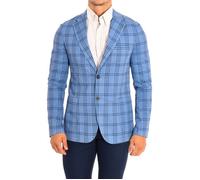 Blazer manches longues coupe régular PMJA06-JQ028 homme-Bleu à carreaux 50
