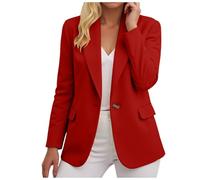 Blazer Ouvert sur Le Devant Femme Veste Blazer à Manches réglables avec des Poches à Boutons Chic et Elegant Veste Couleur Unie Bouton Grandes Tailles Manches Longues Classique Bureau Travail