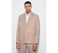 Blazer oversize à imprimé pied-de-poule homme - pierre - 36, pierre