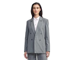 Blazer oversize boutonnÃ©e femme Nife Striped Gris 38