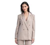 Blazer oversize boutonnée femme Nife Striped Beige 38