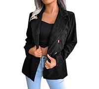 Blazer pour Femme en Velours côtelé élégant à Revers - Cardigan Ouvert à l'avant - Manches Longues - Veste décontractée - Automne - Mode Outwear